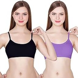 Cotton Blend Casual Lightly Padded Medium Coverage Wire Free Self Design Sports Bra for Women-image-77