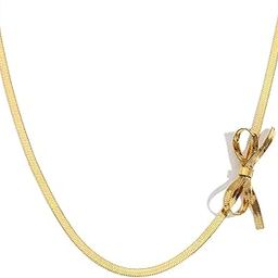 Dainty Stainless Steel Coquette Aesthetic Bow Gold Choker Necklace for Women | Anti Tarnish Chain Dainty Jewellery Locket for Girls-image-89