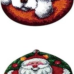 bnf® 2 Sets Latch Hook Kits Dog Santa Claus Carpet Rug Cushion Embroidery Crafts | Latch Hooking Kits | Latch Hooking | Rug Making | Needlecrafts & Yarn-picture-14