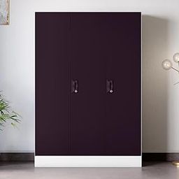 GODREJ INTERIO Almirah Slimline 3 Door Steel Almirah, Cupboard for Clothes (Textured Shellwine Red and Matte Alpine White), 1 Year Warranty, Locker, 7 Shelves-14