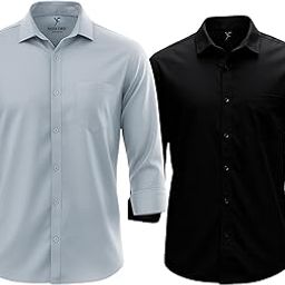 Pack of 2 Formal Shirts for Men – Full Sleeves, Tailored Fit, Button-Down Style, Ideal for Office & Casual Wear-image-94