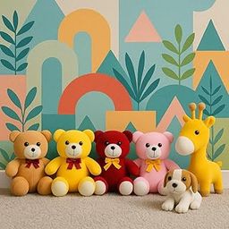 GOLDENHUB TOYS Combo of Plush Soft Toys Set of 6, Teddy Bears, Dogs, Giraffes, Cuddly and Huggable-image-103