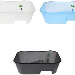 MERISHOPP® 3 Pieces PVCReptile Terrapin Tortoise Turtle Tank Vivarium Feeding Box|Pet Supplies | Reptile Supplies-image-25