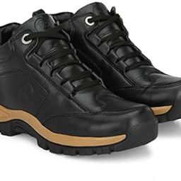 POS Men's Mid Top Ankle Biker Boots Hiking Trekking Ankle Shoes-image-8