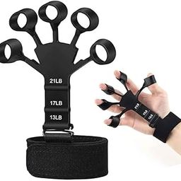LIVOX Finger Gripper Strength Trainer Hand Exerciser Yoga Resistance Bands Finger Flexion And Extension Training Device (Black)-image-87