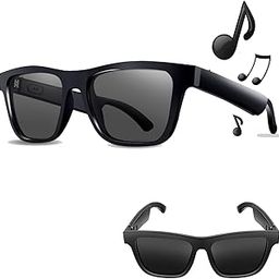 Smart Audio Bluetooth Glasses with Voice Assistant, Lightweight UV Protection Sunglasses with Dual Speakers, Remote Shooting, Music, Hands-Free Calling Outdoor Glasses, for Men and Women, Black-4