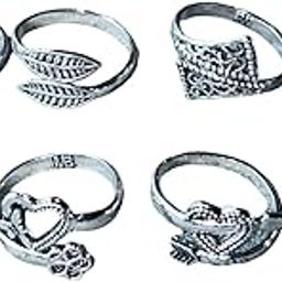 Women & Girls Metal Fancy Glossy finish Toe Ring Adjustable Bichiya/Leg Finger Ring-Combo-4 (A_C_P_110823_Silver)-image-35