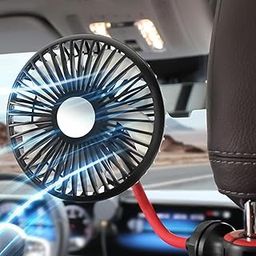 Car Fan USB Fan for Car Headrest & Dashboard 5-Blade Strong Wind DC Fan with 3 Speed Settings 360° Flexible Arm & 1.8m Cable Mini Fan for Car Dual Installation Options Electric Fan-24