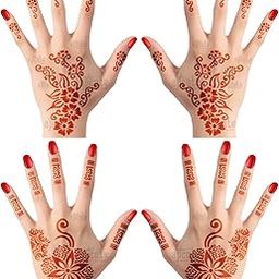 Apcute Mehendi Design Stecnils for hand Set of - 4 Piece | Mehndi Design for hands | Henna Tattoo Stencils for Women and Girls | Design No - APCUTE-S-H33-34-image-85