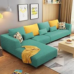 Casaliving Minta Lhs 6 Seater L Shape Sofa Set for Living Room (Turquise Fabric) Turquoise-image-94