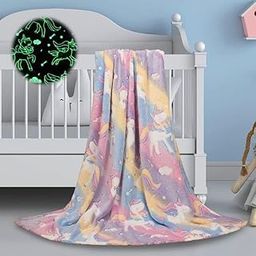 Blanket for Kids Unicorn Blanket for Girls (1 Pcs) Glow in The Dark Radium Blanket Foor Kids, Teenager & Adult All Seasons Blankket Single Bed Return Gifts for Kids-image-24