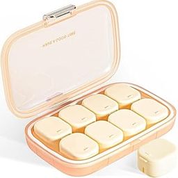 Mini Pill Box Medicine 8 Compartments Travel Pill Case Portable Daily Pill Container, Waterproof Compact Medicine Organizer, Vitamin Case, Storage Box, Damp-Proof,Jacket,Pocket, Purse -Multi-10