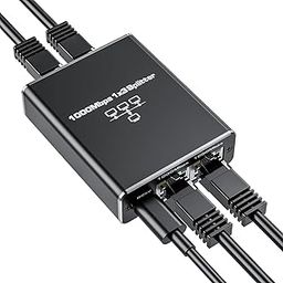 Ethernet Splitter 1 to 3 High Speed 1000Mbps, Gigabit RJ45 Splitter Adapter 1 in 3 Female Out, LAN/Internet Cable Cat 8/7/6/5/5e Network Splitter 1x3 | Plug&Play | with USB Power-image-99