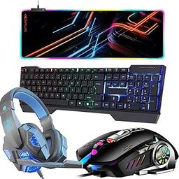 ENTWINO 4 in 1 Gaming Keyboard Mouse Combo with Gaming Headphone MIC + RGB Mousepad Combo Set Designed for Gaming (Black)-image-76