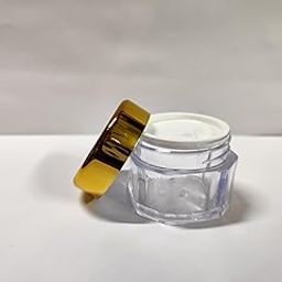 SHREE MAHA 30gm Empty Cosmetic Containers, Acrylic Jars, Fancy octane shaped, Lip Balm Containers, Transparent Jar with Golden Cap &lid (Pack of 12pcs)-image-2