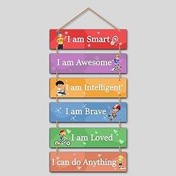 Parkota House Kids Room Wooden Wall Hanging Wall Decoration For Bedroom Living room Home Décor Gift Items-Multicolor Large Size (Kidsroom-7)-29