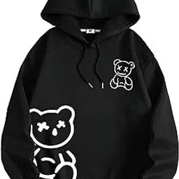 sxv style SXV 'Smile Teddy Bears’ Printed Cool Aesthetic Sweatshirt Hoodie-picture-24