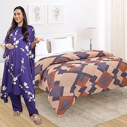 HOKIPO Microfiber Ultra Soft Reversible AC Comforter/Blanket for Double Bed | All Weather Duvet | 220 GSM (IN-563-D2)-7