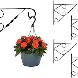 12 Inch Heart Design Wall Bracket for Hanging Baskets, Bird Feeders & Wind Chimes, Decorative Straight Plant Hanger. Multiuse Hanger (Color : Black, Set of 4 Pcs)-image-84