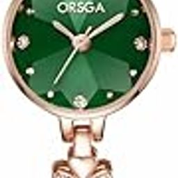 Stainless Steel Orchid Women Watch Analog Latest Stylish Wrist Watch, Gift For Women, Birthday Gift, Anniversary - Green Rose Gold-image-41