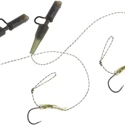 loom tree LOOM TREE® 2pcs Braided Line Carp Fishing Hair Rigs Heavy Dury Clips Tackle Hook 6#-picture-7