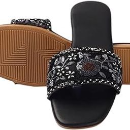 MILAN CHOICE Women Ethnic Embroidered Slipper Flats Footwear for Women/Stylish Slippers For Party and Formal Wear | Flat Embroidered Sandal-image-36