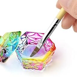 NAILWIND Dappen Dish Crystal Rainbow Bowl Glass Acrylic Nail Liquid Powder Nail Art, for Acrylic Nail Dip Powder, Monomer, and Nail Polish Remover (PACK OF 1)-44