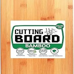 Keiby Citom Large Natural Bamboo Wood Chopping Cutting Board for Kitchen Vegetables, Fruits & Cheese, BPA Free, Eco-Friendly, Anti-Microbial (34 x 24cm)-image-39