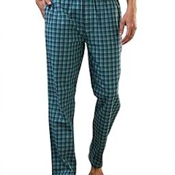SleepZ Men Regular Fit Checks Pattern Pure Cotton Pyjama-picture-9