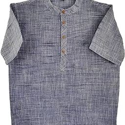 Traditional Half Sleeve Ethnic Casual for Festivals/Functions Short Sleeve Men Kurta Cotton Blend Fabric-image-107