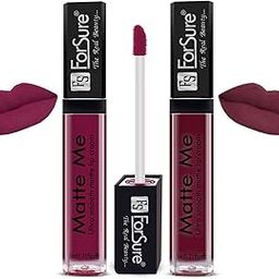 ForSure Matte Me Liquid Lipstick Non - Transferable Combo (Royal Maroon, Ruby Red, Pack of 2)-image-4