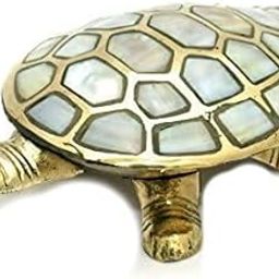 Feng Shui Brass Tortoise with Mother of Pearl Shell Design, Wish Compartment, Home Decor-image-90