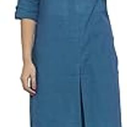 Blue Solid Cotton Women's Coord set-picture-2