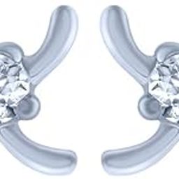 18k (750) White Gold and Diamond Stud Earrings for Women-image-86