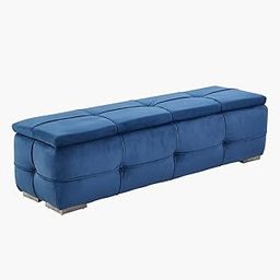 MTK WOOD PLAZA Oro Bed Bench with Storage pouffe Puffy Couch 2 Seater Sofa Footstool bedend for livingroom Bedroom Office (Blue)-image-62