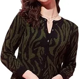 modeve Animal Print Round Neck Casual Women Sweater-picture-6