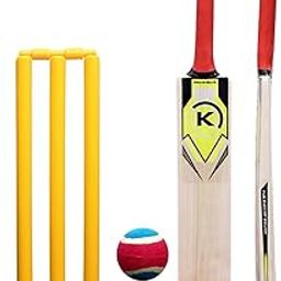Hyper Wooden Bat with Plastic Stump Set Cricket Kit Set Bat for Kids and Junior (1 Bat, 1 Stump Set, 2 Ball) (Size 2 for Age Group 6+ Years)-picture-25