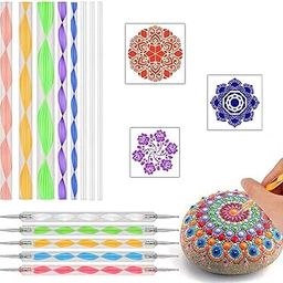 13 Pieces Mandala Rock Dotting Tools Nail Art Painting Tools Set, Including 8 Sizes Flat Head Multi Color Acrylic Dotting Rods and 5 Pieces Multi Color Stylus Pens for DIY-picture-25