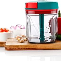 Xmart India Handy Vegetable Chopper, 5 Stainless Steel Blades,Pull Chopper for Onion, Fruits, Dry Fruits, Salad, Nuts, Kitchen Dori Cutter & Food Processor Vegetable Chopper for kitchen-1000 Ml-image-58