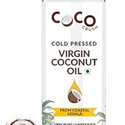 COCO CRUSH Virgin Coconut Oil for Nourishing Hair and Body Massage - Cold Pressed and 100% Pure Natural Formula for Women, Men, and Babies - with Soothing Coconut Fragrance (200 ml)-image-2