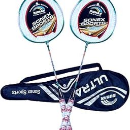 Sonex Sports Light Steel Ultra Badminton Racquet with Full Cover (Multicolor), Light Weight Racquets |Racquet with Full Cover Unstrung Rackets- Pack of 2-13