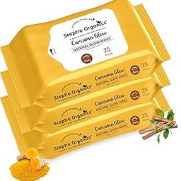 Sceptre Organics Curcuma Glow Facial Wipes | Refreshing Wet Wipes With Turmeric & Sandalwood | Removes Dirt,Oil & Makeup | Alcohol-Free,Travel-Friendly | Pack of 3 (75 Wipes)-image-7
