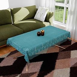 Kuber Industries Center Table Cover | Net Table Cloth Cover | 4 Seater Table Cloth | Jhalar Table Cover | Table Protector | Table Cover for Center Table | 60x40 Inch | CTC | Green-16