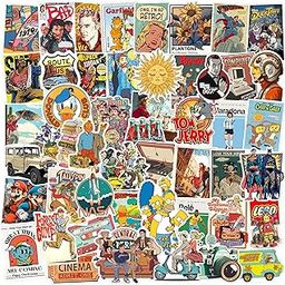 Junkyard Vintage Aesthetic Vinyl Laptop Stickers for Laptop Mobile Phones Guitar Kids (Pack of 50)-picture-12
