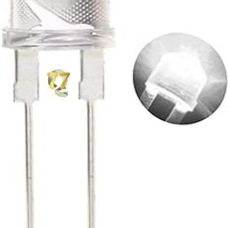 77Q 100 Pieces Straw hat 8mm White Super Bright LED Diodes (Light Emitting Diodes 3-4 Volts)-13