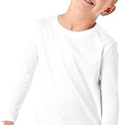 PrintEasy Kids Cotton Round Neck White Full Sleeves Unisex T-Shirt for Boys & Girls-24