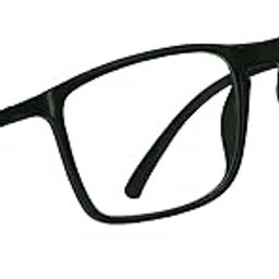 CREEK Square Cut Computer Glasses for Eye Protection | Zero Power, Anti-Glare & Blue Light Filter | UV Protection Specs for Men & Women | TR90 Frames & CR39 Blue Cut Lenses (Black)-image-22