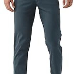 Men's Super Slim Fit Stretchable Everyday Casual Mid Rise Trouser | Scoop Pocket Premium Twill Chinos | Flat Front Medium Blue-image-80