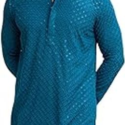 Men's Chikankari Embroidered and Sequence Kurtas-picture-13