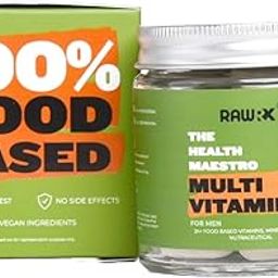 RawRX Vegan Multivitamin for Men with Omega 3, B-Complex, Vitamin D3, Magnesium, made with Fruits & Vegetables for Higher Absorption, Improves Energy, Immunity and Sleep, 30 Tablets (1 Month Supply)-5